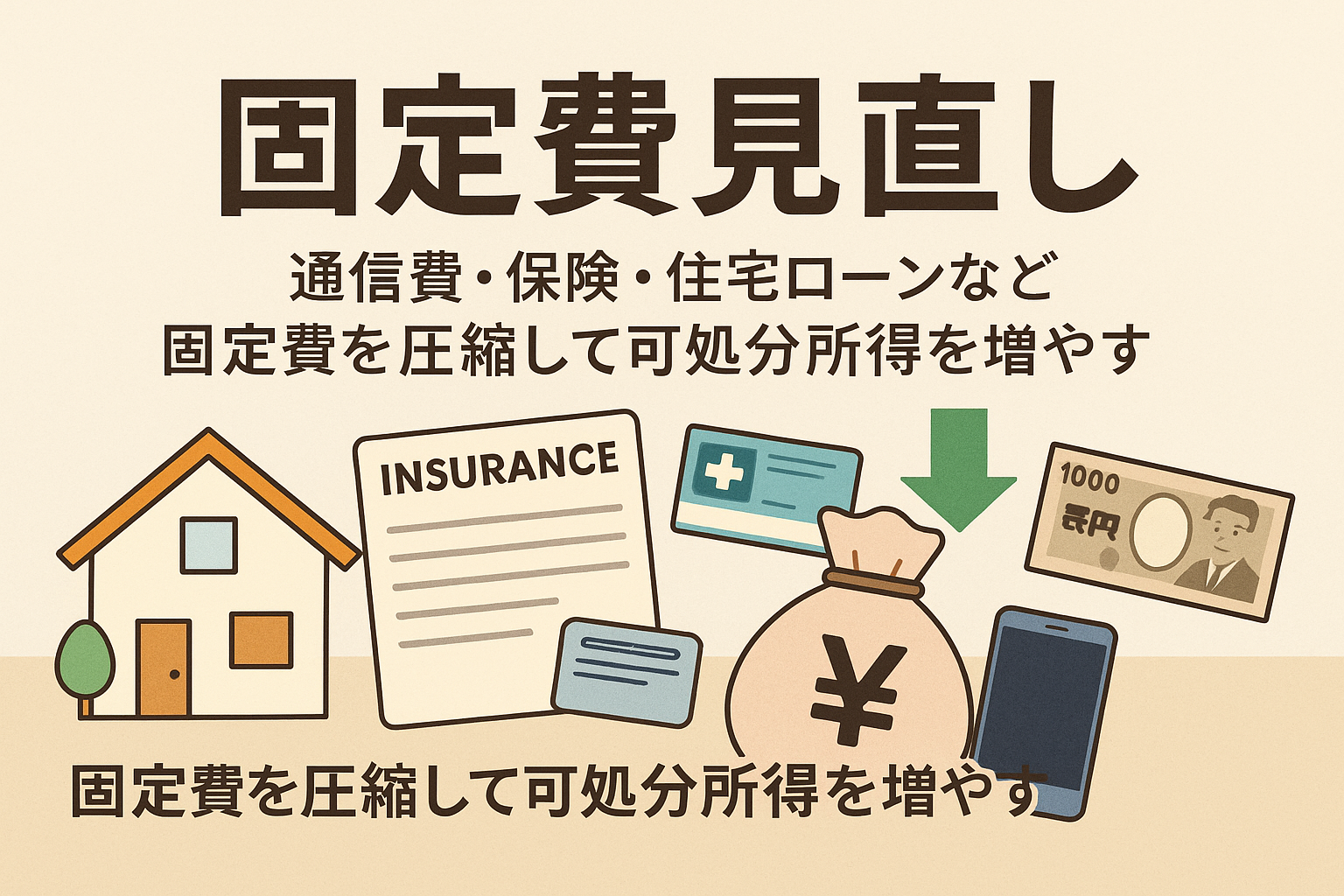 固定費見直し｜通信費・保険・住宅ローンを節約して可処分所得を増やす